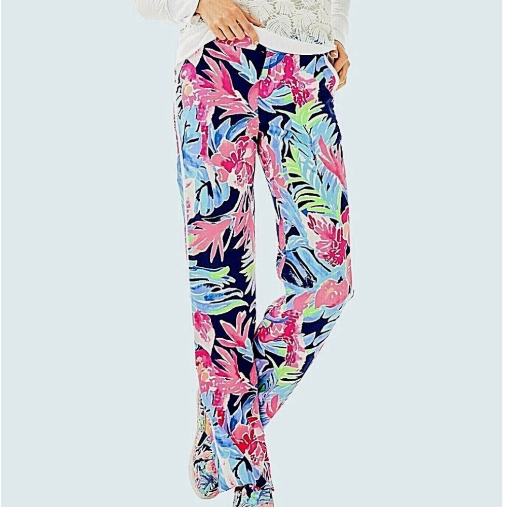 Lilly Pulitzer Madeira Pant High Tide Navy Tropicolada - Picture 2 of 15